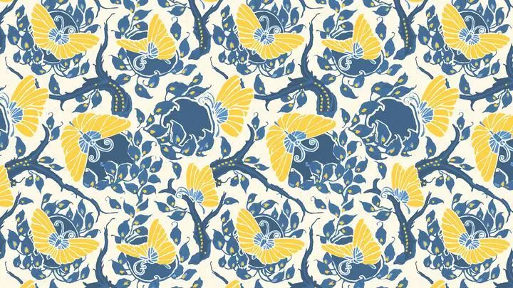 Aesthetic butterfly botanical