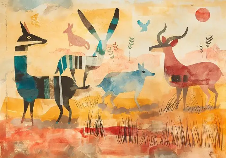 Animals in Savannah Desert Wildlife