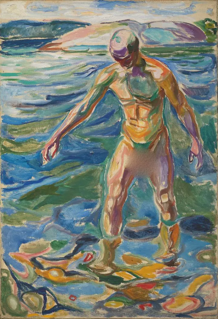 Bathing Man (1918), Paintings, Edvard Munch