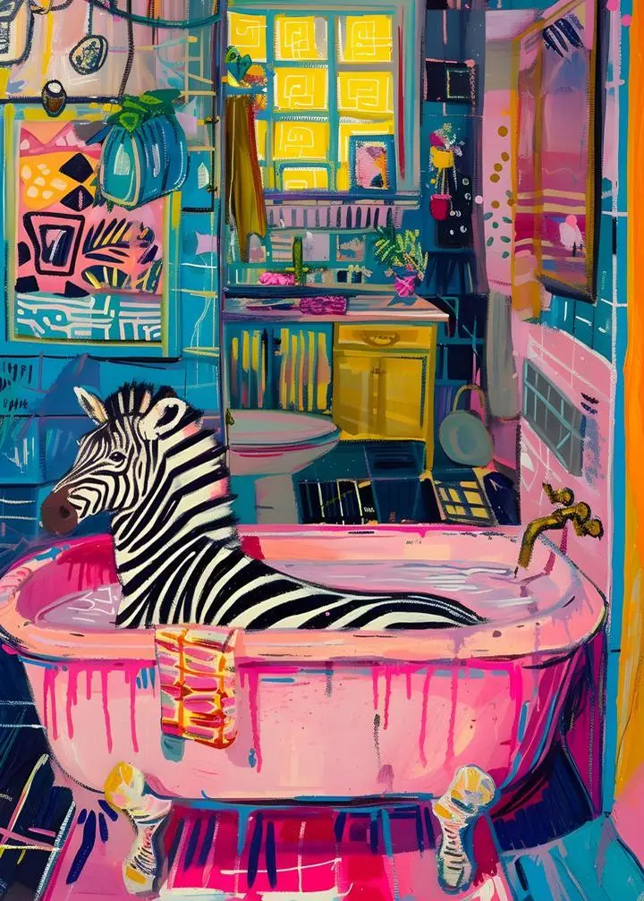 Bathroom Pink Zebra