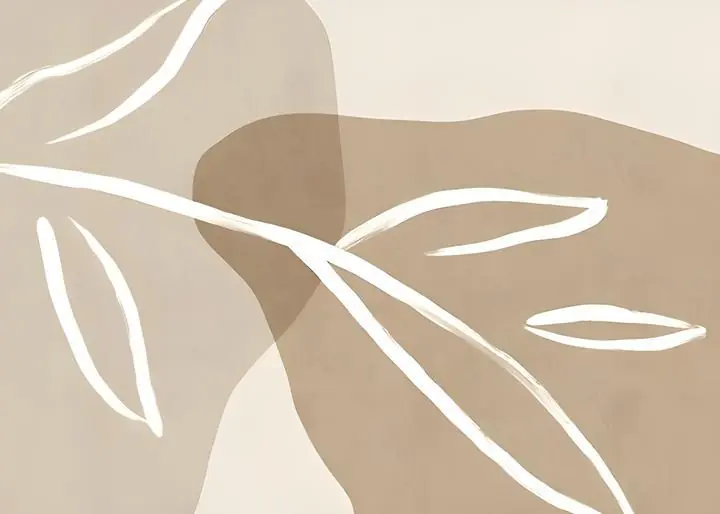 Beige Abstract Leaves