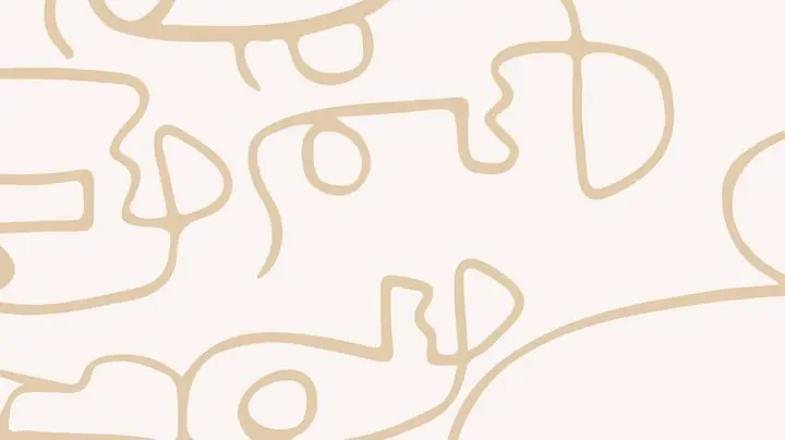 Beige Abstract Lines Drawing