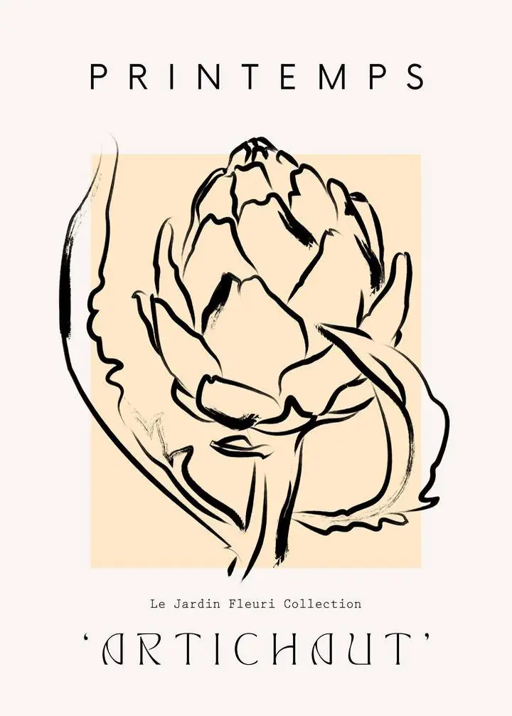 Beige Artichoke Illustration