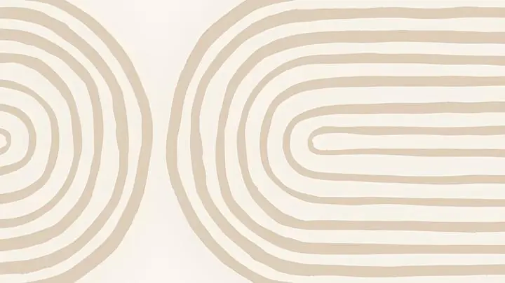 Beige Concentric Oval Lines Pattern