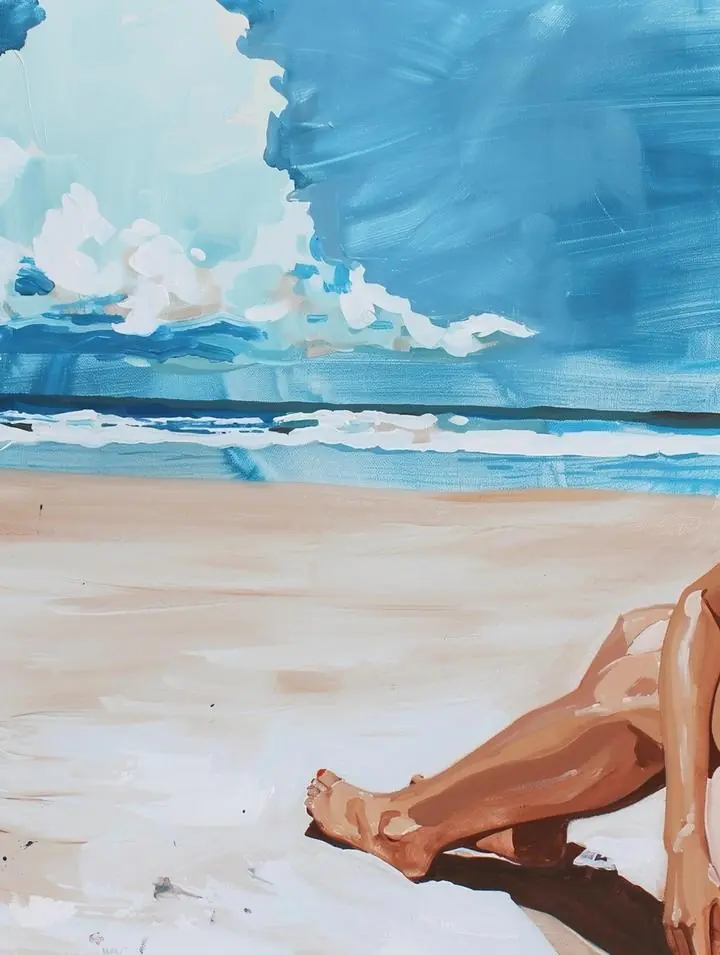 Beige Female Legs Beach