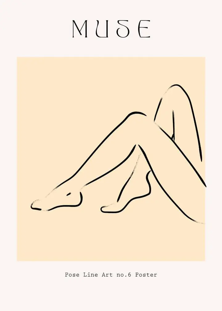 Beige Line Art Legs