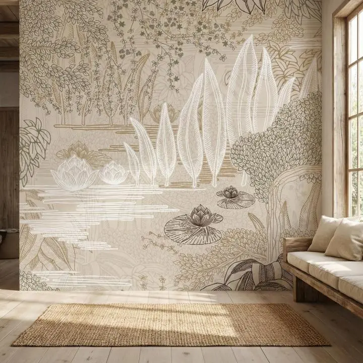 Beige Lotus Pond Wallpaper Since It 2