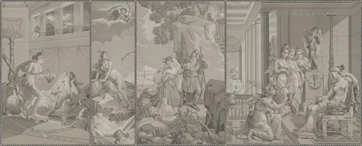 Beige Sculpture Statue Curtain Drape Gray, Wallpaper, World Landscape