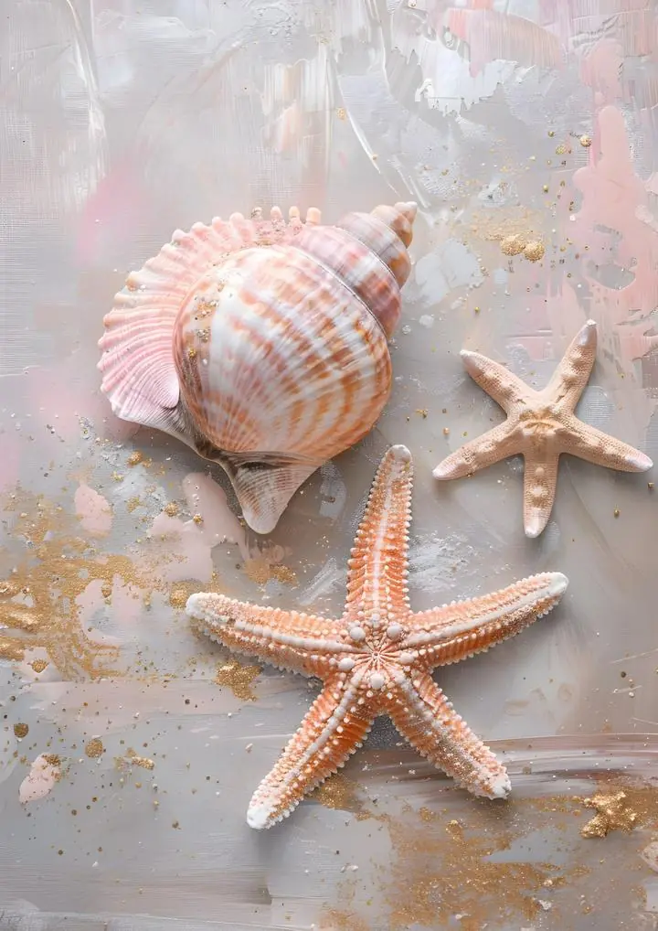 Beige Starfish And Shell