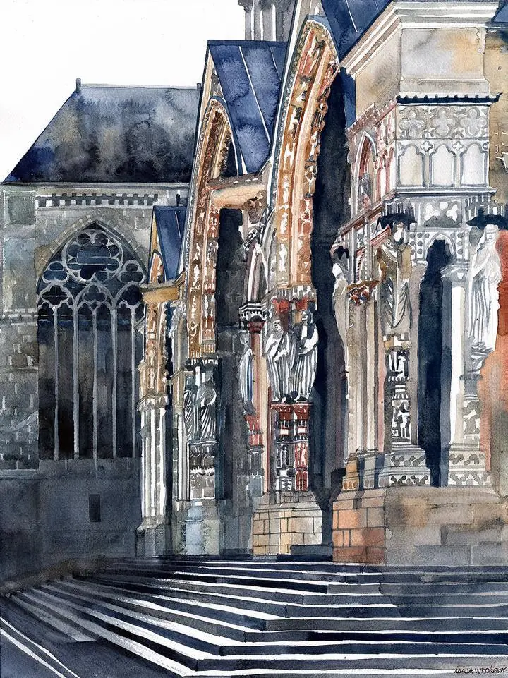 Beige Stone Church Facade