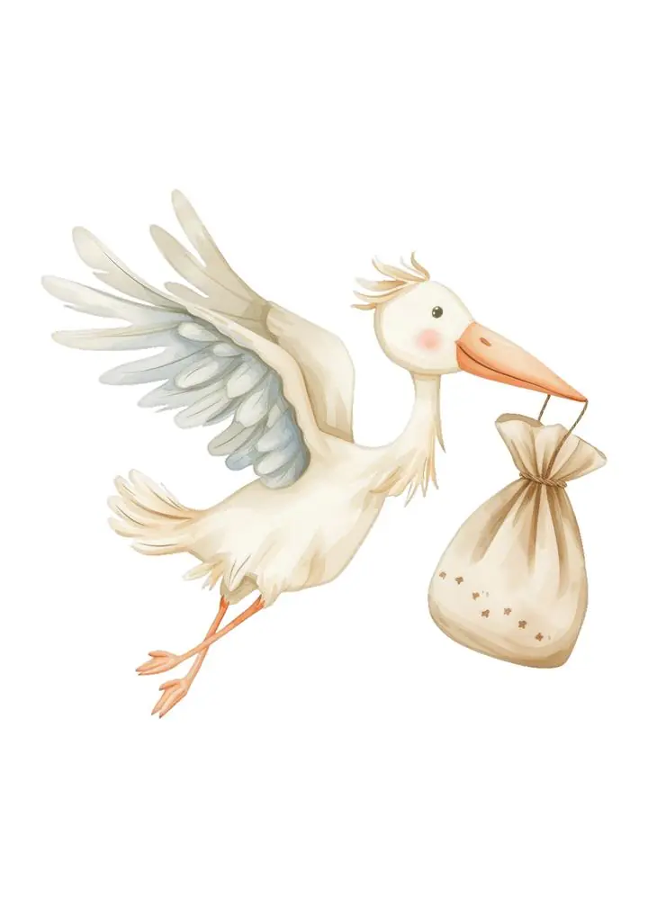 Beige Stork With Bag