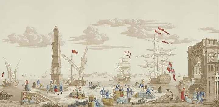 Beige Warship Sailing Vessel, Wallpaper, World Landscape