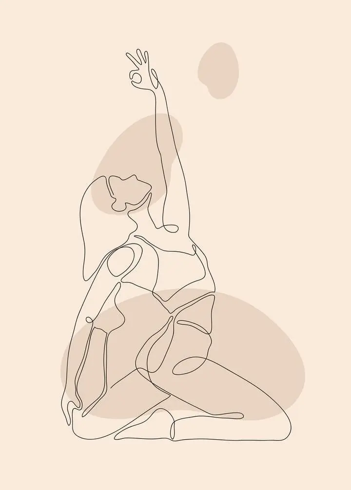 Beige Woman Yoga Pose