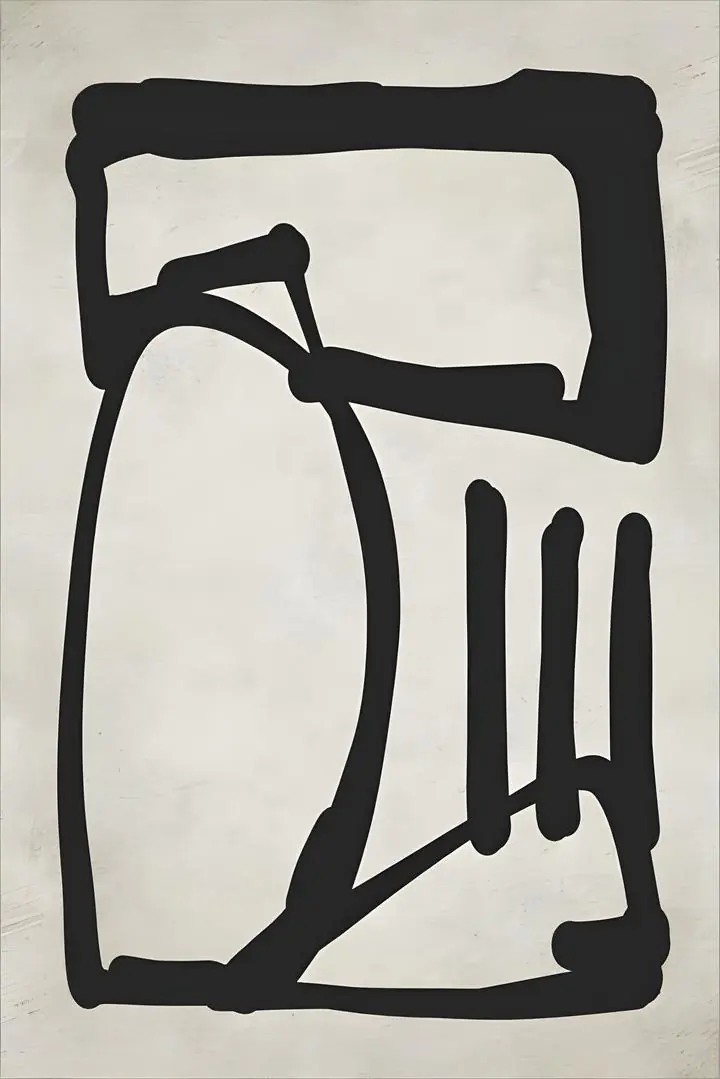 Black Abstract Art Piece 3, Wall Art, Modern, Modern Monochrome