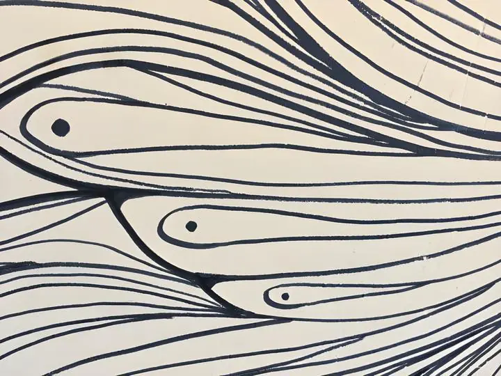 Black Abstract Lines Drawing, Wall Art, Modern, Modern Monochrome
