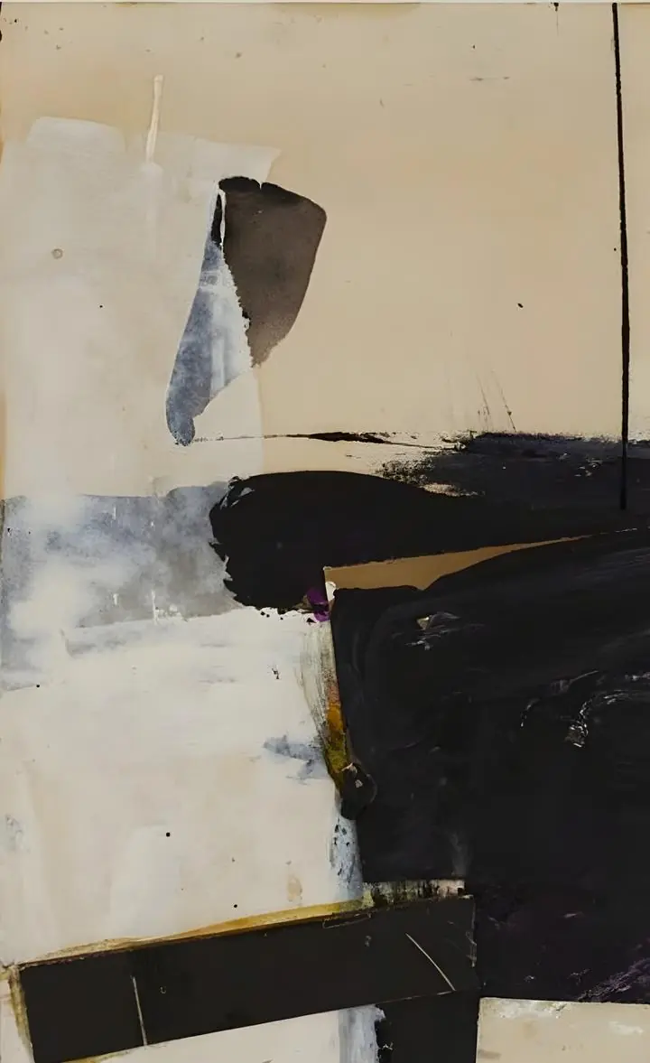 Black Abstract Painting 2, Wall Art, Modern, Modern Monochrome