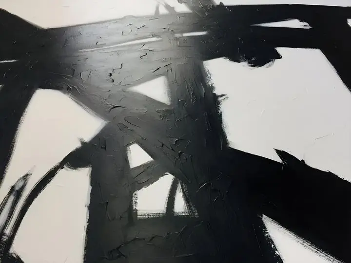 Black Abstract Painting 3, Wall Art, Modern, Modern Monochrome