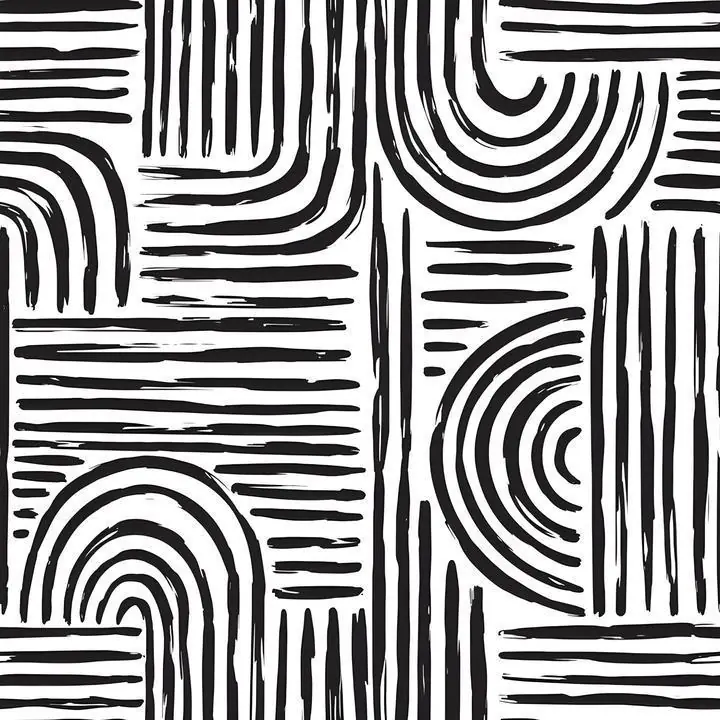 Black Abstract Pattern 2, Wall Art, Modern, Modern Monochrome