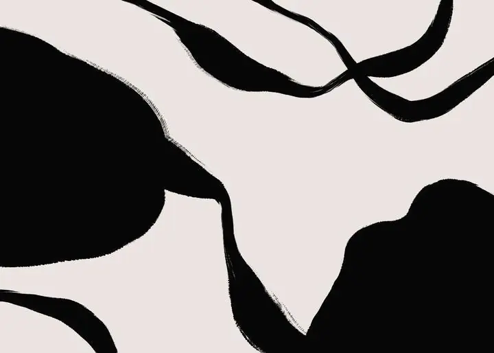 Black Abstract Shapes 2, Wall Art, Modern, Modern Monochrome
