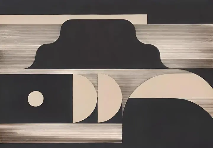 Black And Beige Abstract Art, Wall Art, Modern, Modern Monochrome