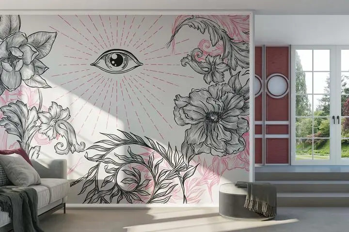 Black And Pink Flowers