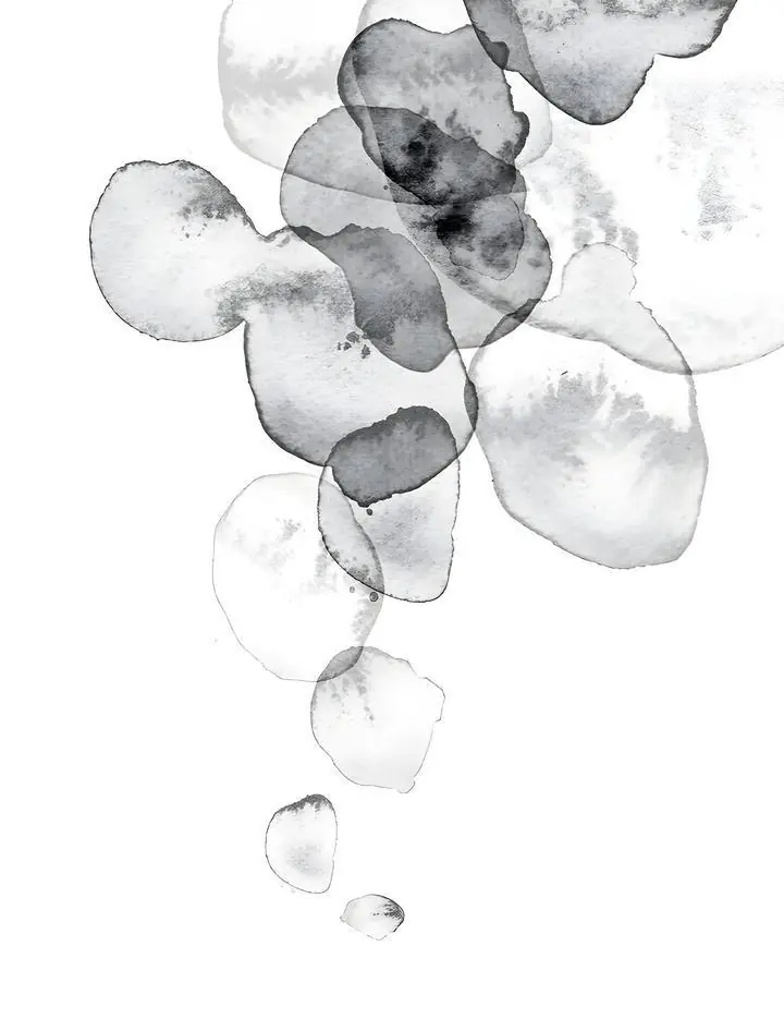 Black And White Blobs, Wall Art, Modern, Modern Monochrome