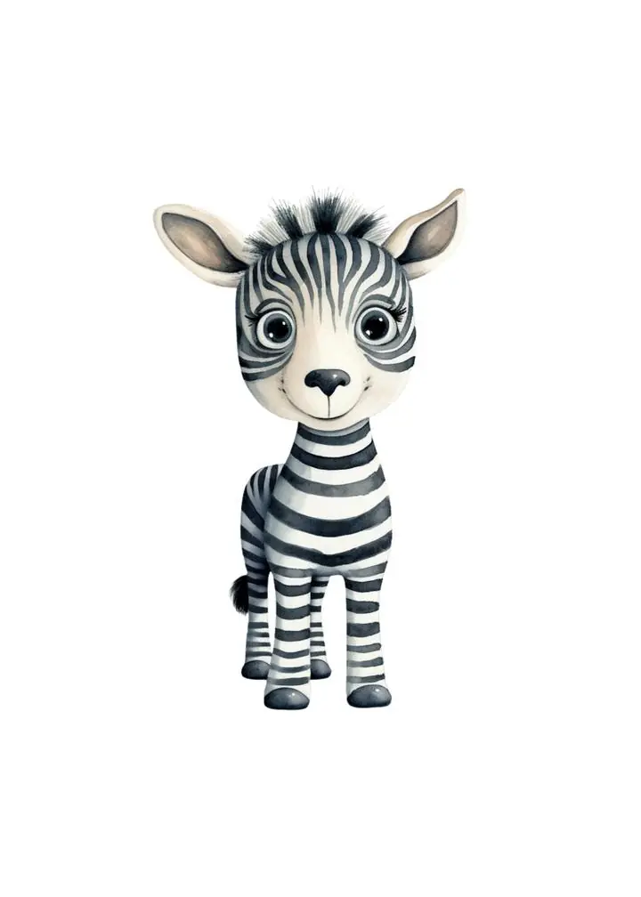 Black And White Cartoon Zebra
