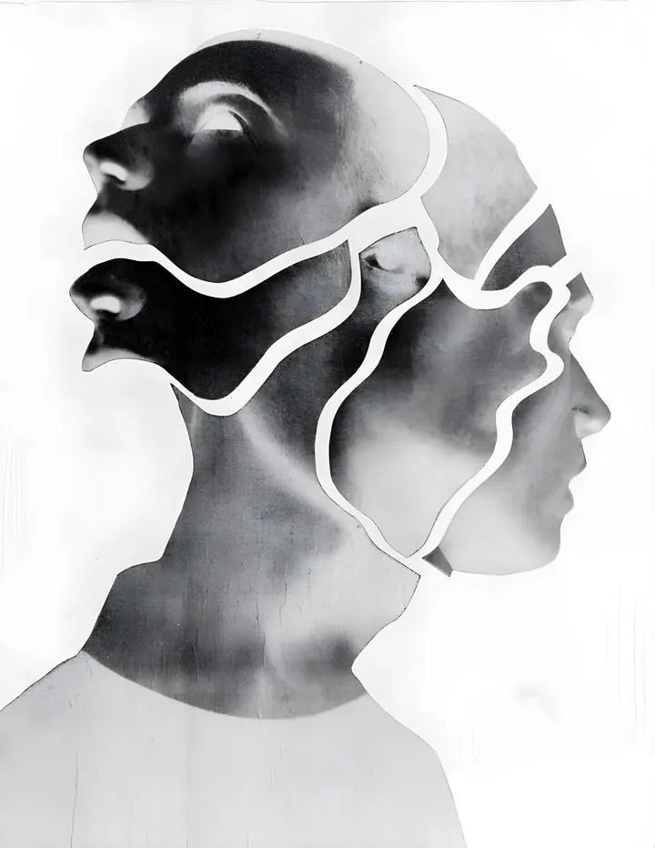 Black And White Faces 4, Wall Art, Modern, Modern Monochrome