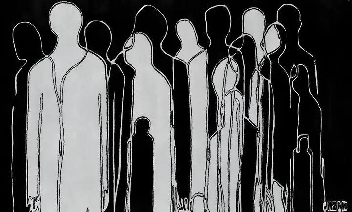 Black And White Figures, Wall Art, Modern, Modern Monochrome