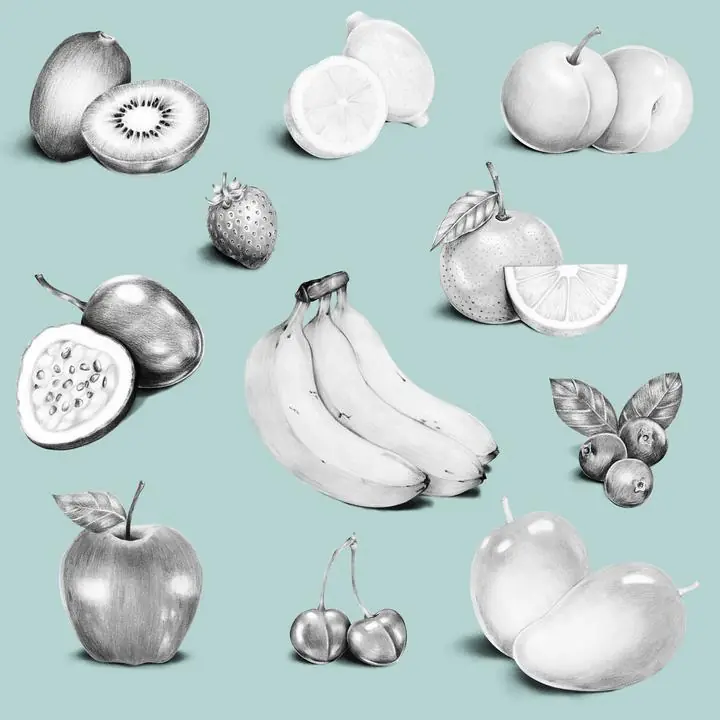 Black And White Fruits