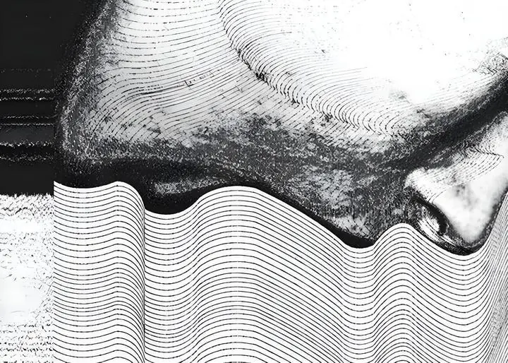 Black And White Painting 2, Wall Art, Modern, Modern Monochrome