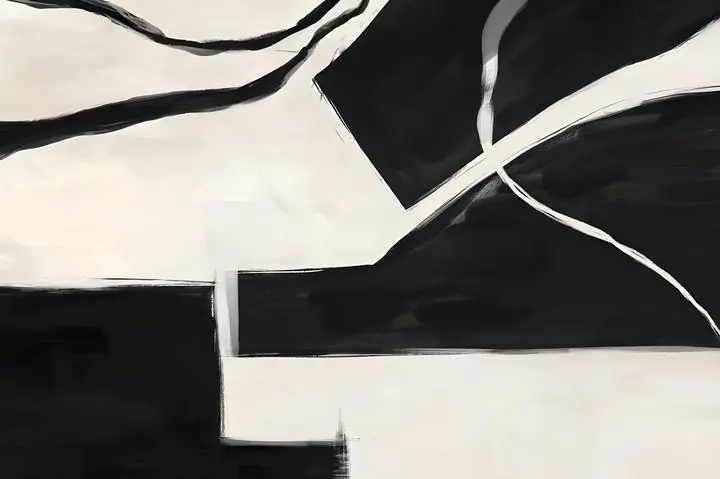 Black And White Painting 4, Wall Art, Modern, Modern Monochrome
