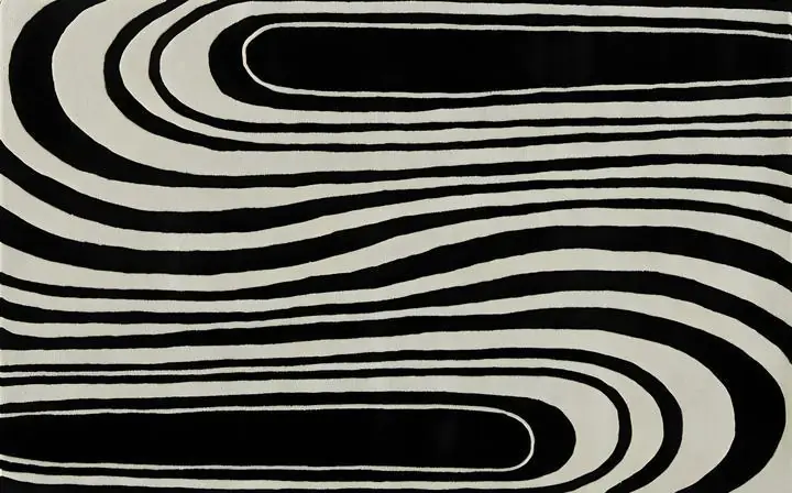Black And White Rug 2, Wall Art, Modern, Modern Monochrome