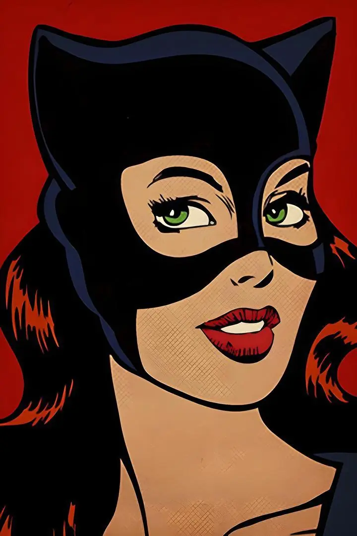 Black Catwoman Portrait, Aesthetic Art, Pop Art