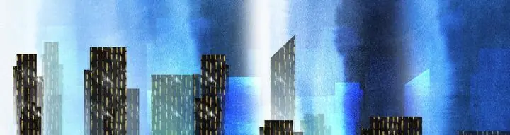 Black City Skyline Buildings, Wall Art, Old Gold, Gold Landscape