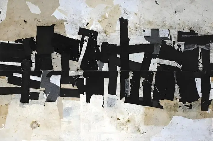 Black Collage Artwork, Wall Art, Modern, Modern Monochrome