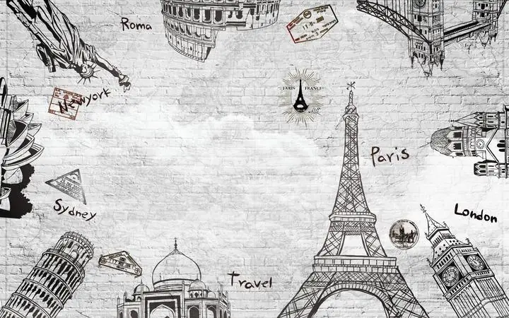 Black Eiffel Tower Big Ben Statue, Wallpaper, World Landscape