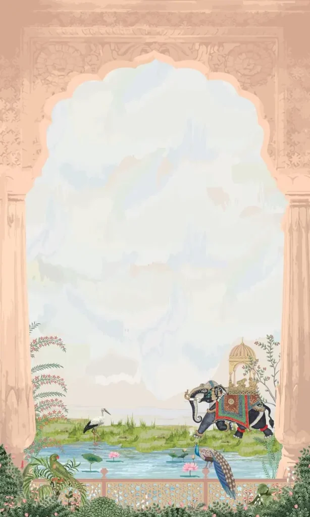 Black Elephant With Ornate Cloth