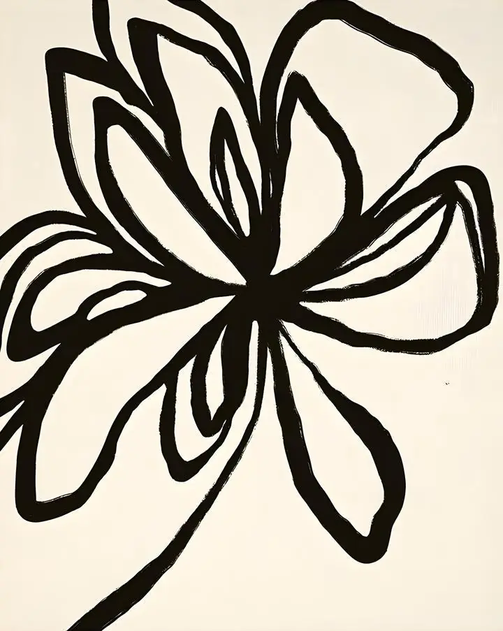 Black Flower 3, Wall Art, Modern, Modern Monochrome