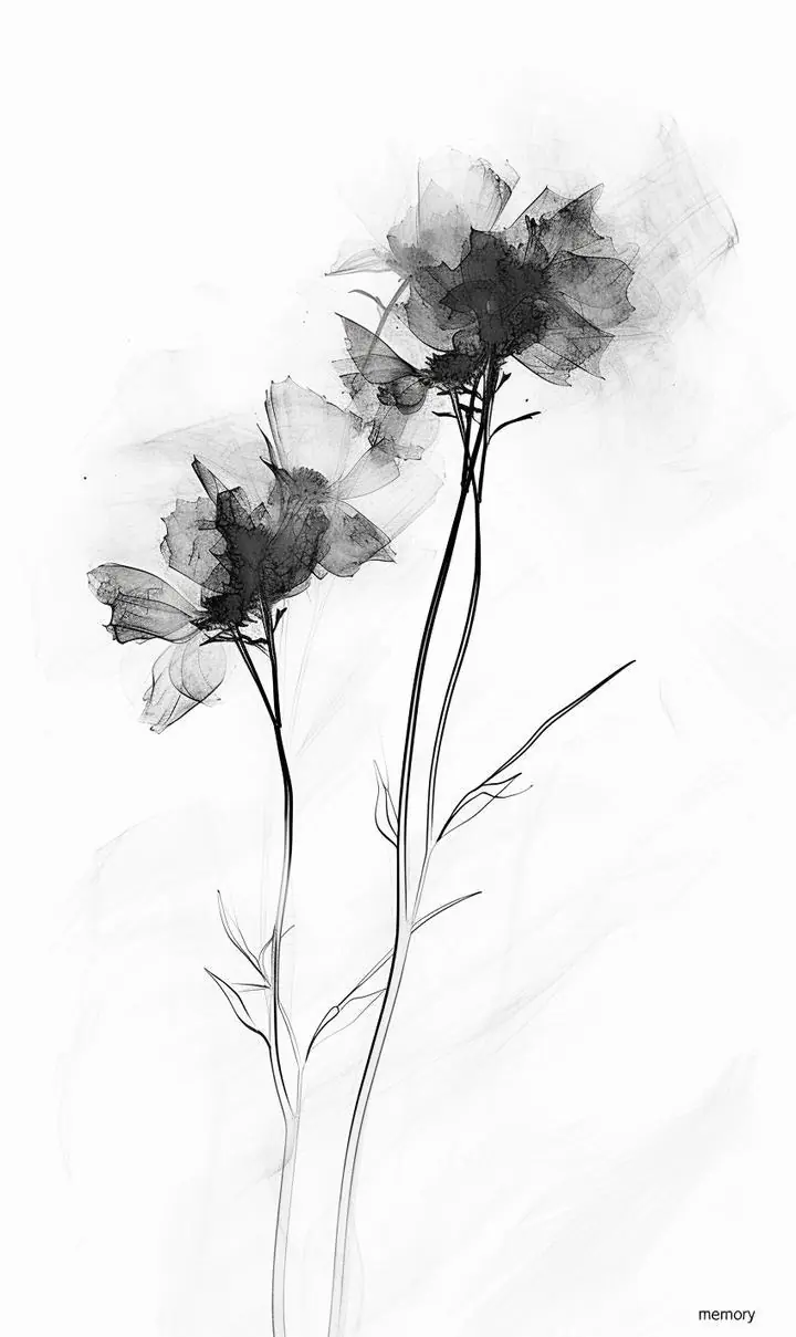 Black Flowers 4, Wall Art, Modern, Modern Monochrome