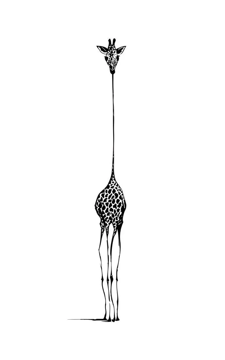 Black Giraffe, Wall Art, Modern, Modern Monochrome