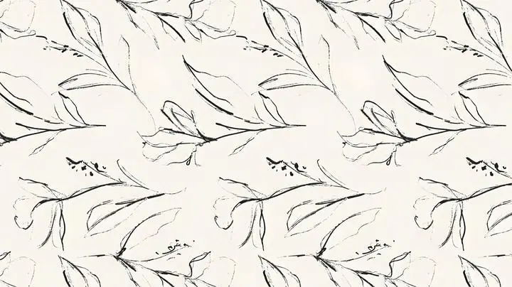 Black Leaves Pattern, Wall Art, Boho, Boho Art C