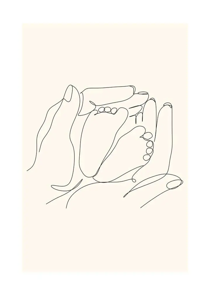 Black Line Drawing Hands 3