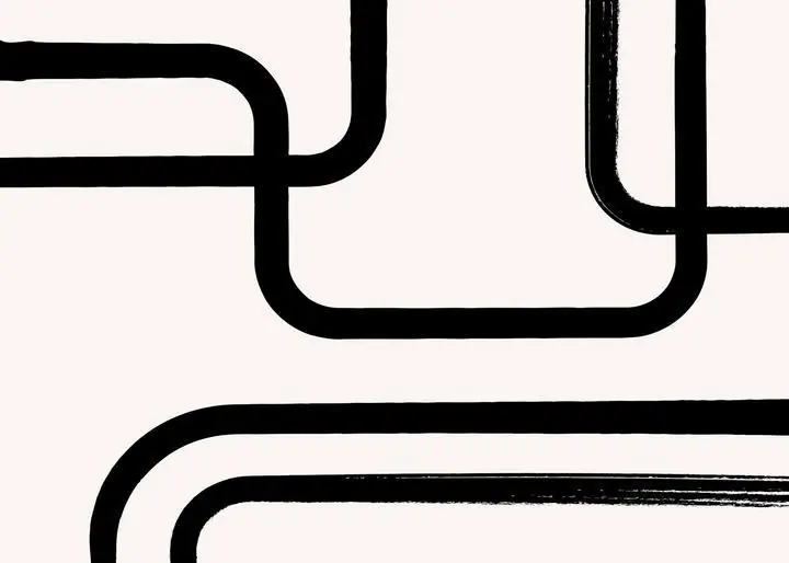 Black Lines 4, Wall Art, Modern, Modern Monochrome