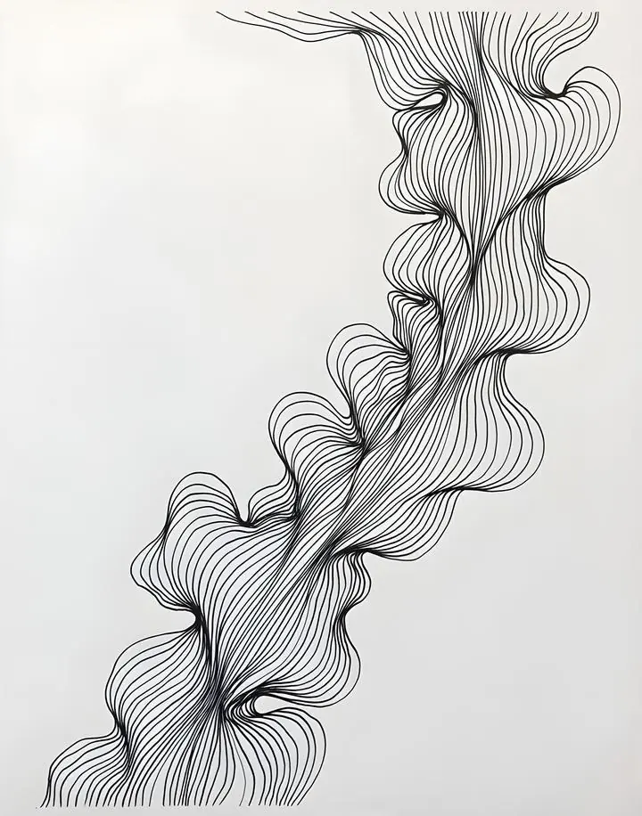 Black Lines Artwork 5, Wall Art, Modern, Modern Monochrome