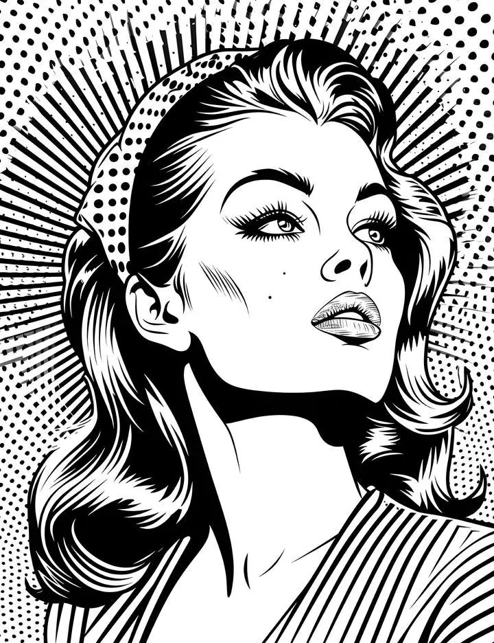Black Pop Art Woman Portrait