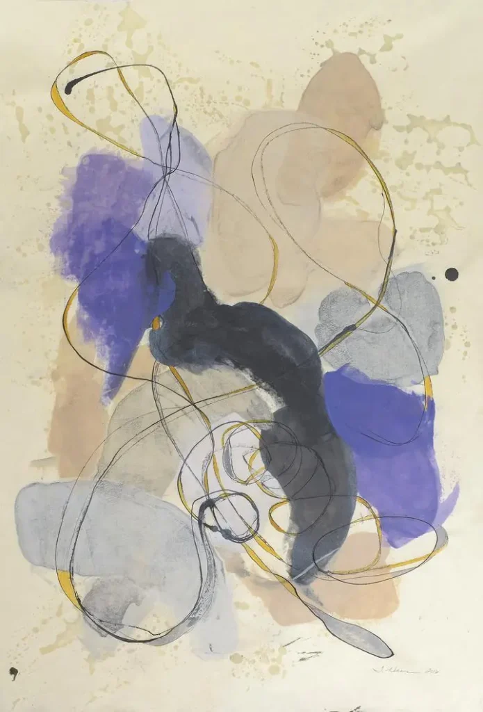 Black Purple Gray Abstract Art