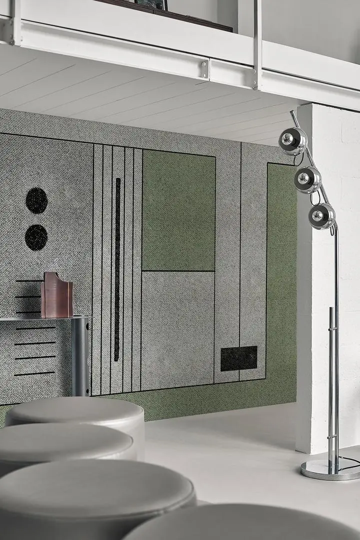 Black Rectangle Green Square Gray Circles, Wallpaper, Contemporary