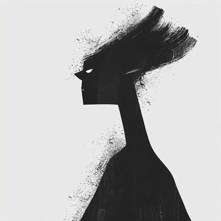 Black Silhouette Figure, Wall Art, Modern, Modern Monochrome