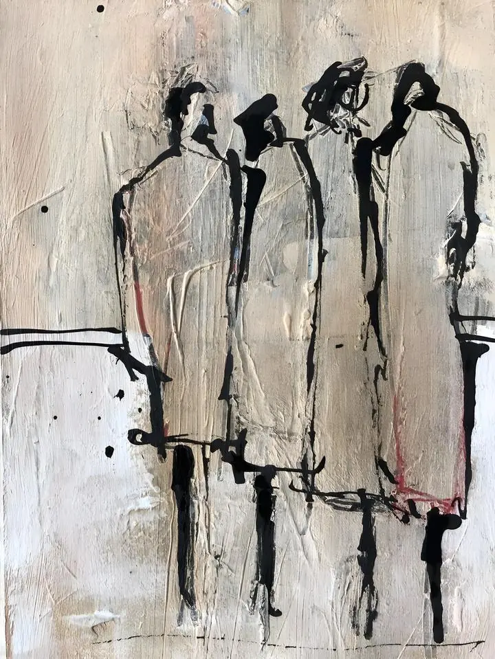 Black Silhouetted Women, Wall Art, Modern, Modern Monochrome